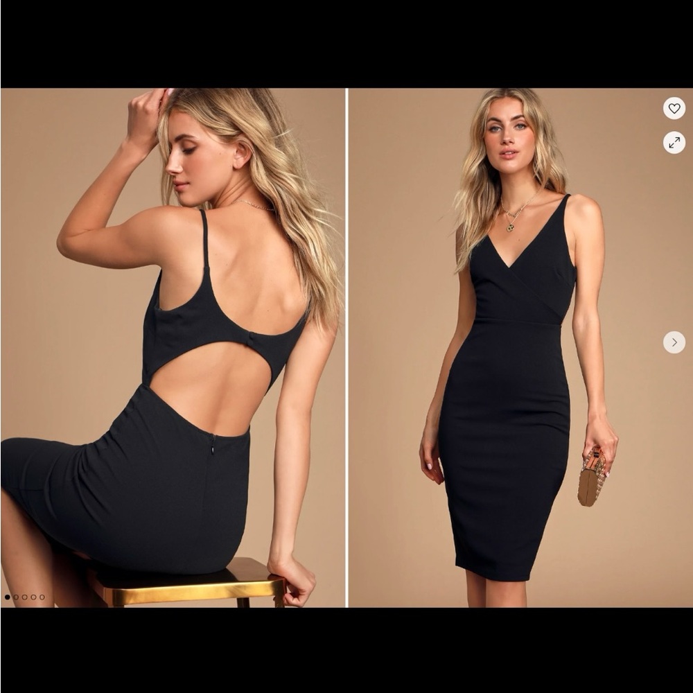 Lulu's Black Backless Bodycon Dress